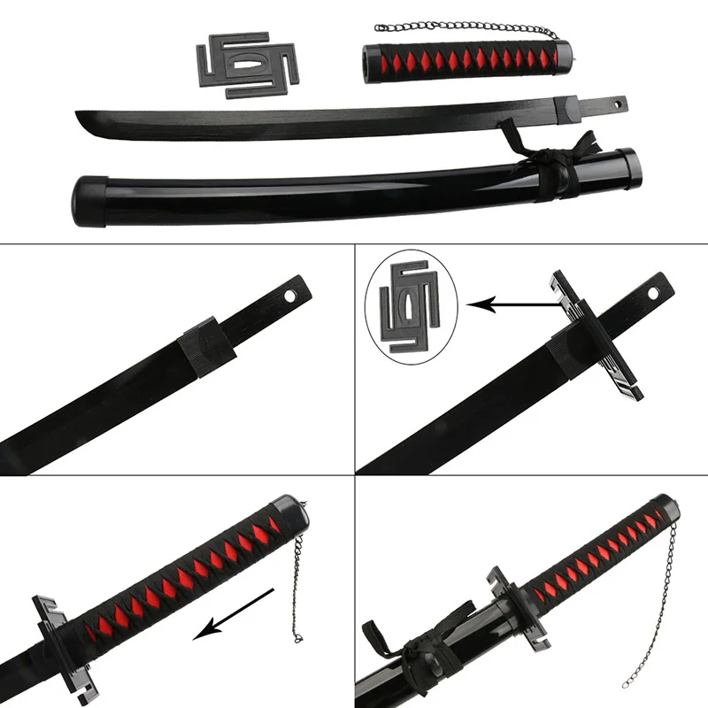 104 Cm/41 Inch Nieuwe Anime Katana Ichigo Bankai Zangetsu Cosplay Japanse Ninja Zwaard Zwart Blade Halloween Rollenspel wapen Props