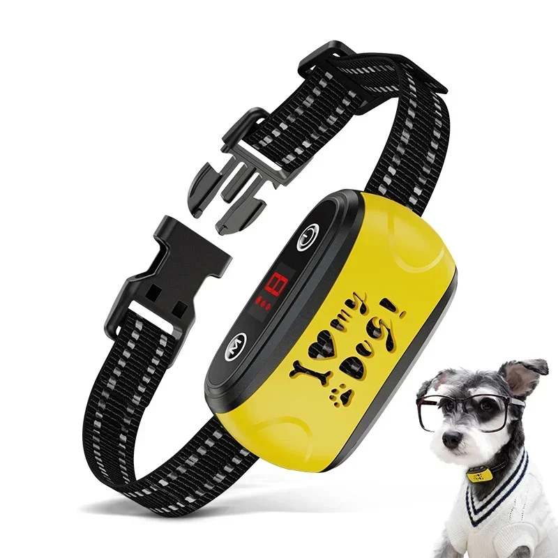 Electric Collar Dog Training Smart Anti Barking Device, Pet Bark Stopper Dog Training Bark Collar Beep Waterproof Collar for Dog