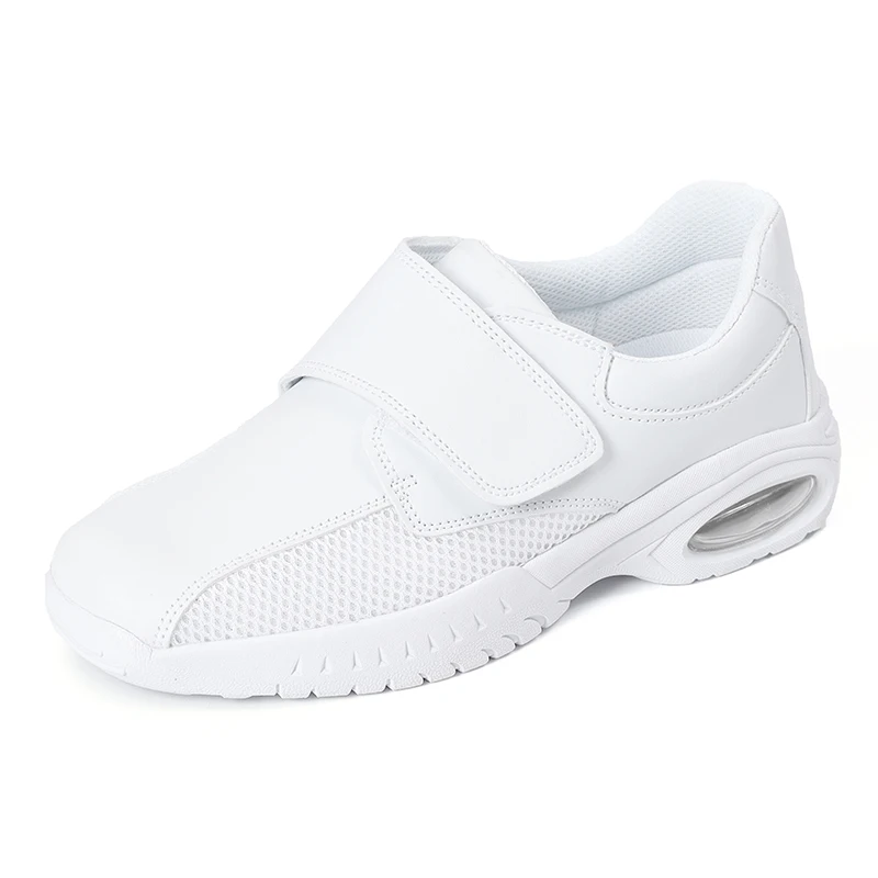Professional Pure White Nursing Shoes Women Ladies Hook and Loop Closure Non-Slip Air Cushion Comfort Hospital Work Sneakers view 4