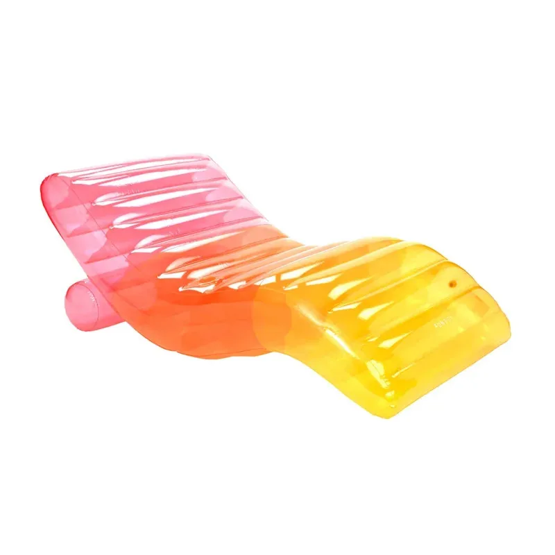 Inflatable Transparent Lounge Chair S-Shaped PVC Internet Celebrity Photo Sofa Double Swimming Pool Floating Row Bed