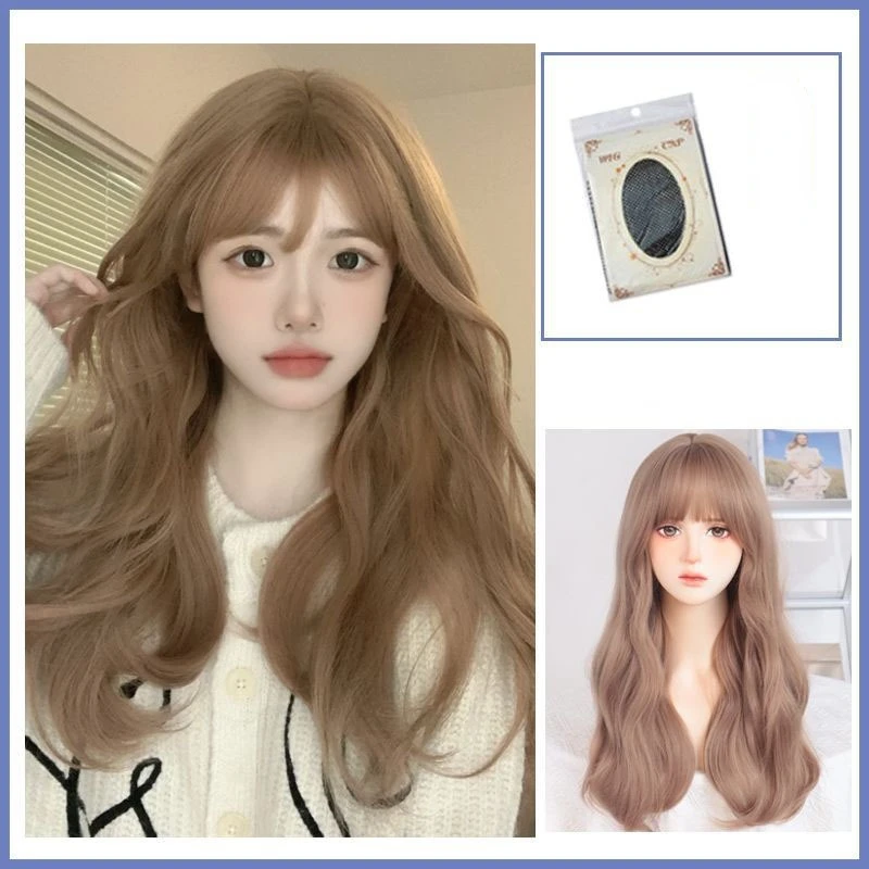 Woman Wigs Light Wine Red Synthetic With Bangs for Women Long Straight Hair Wig Natural Cosplay Party Heat Resistant wigs lolita