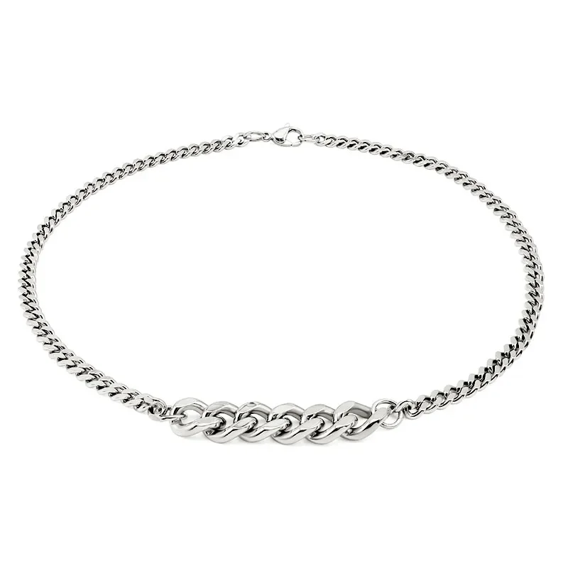 موضة كبح الكوبية سلسلة قلادة للرجال النساء الفضة الذهب الفولاذ المقاوم للصدأ ربط قلادة الهيب هوب مجوهرات Collares 2025 mujer #5