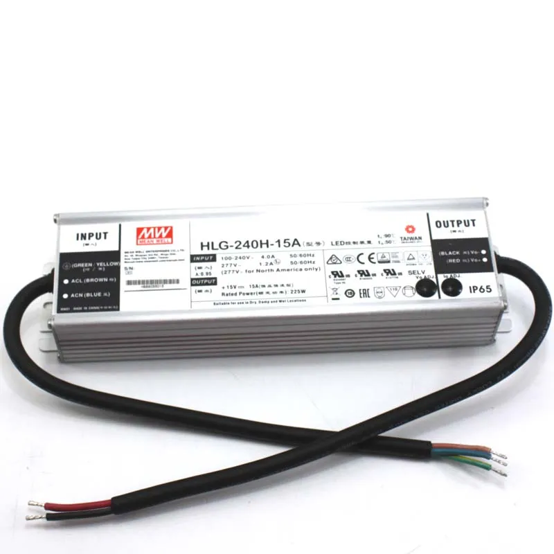 Meanwell serie di fascia alta HLG-240H-24A 240w 24v meanwell led driver con 7 anni di garanzia