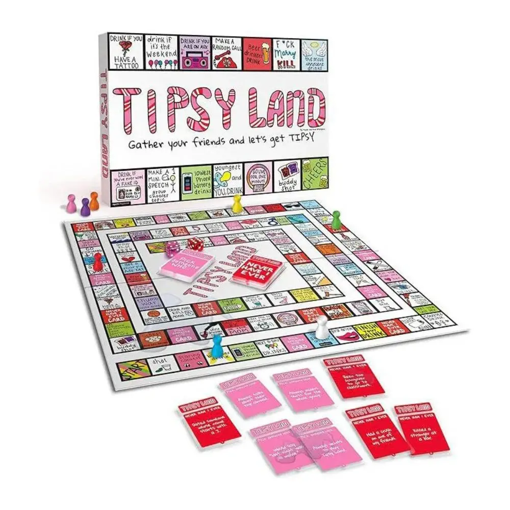 

Стратегическая настольная игра Tipsy Land Party Настольная игра Веселые игры для питья Взрослые Настольная игра для питья Друзья Игральные кости Интерактивные игры