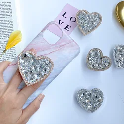 3D Heart Diamond Expanding Phone Stand Grip Bracket Finger Rring Support Anti-Fall Foldable Phone Holder for iPhone Samsung