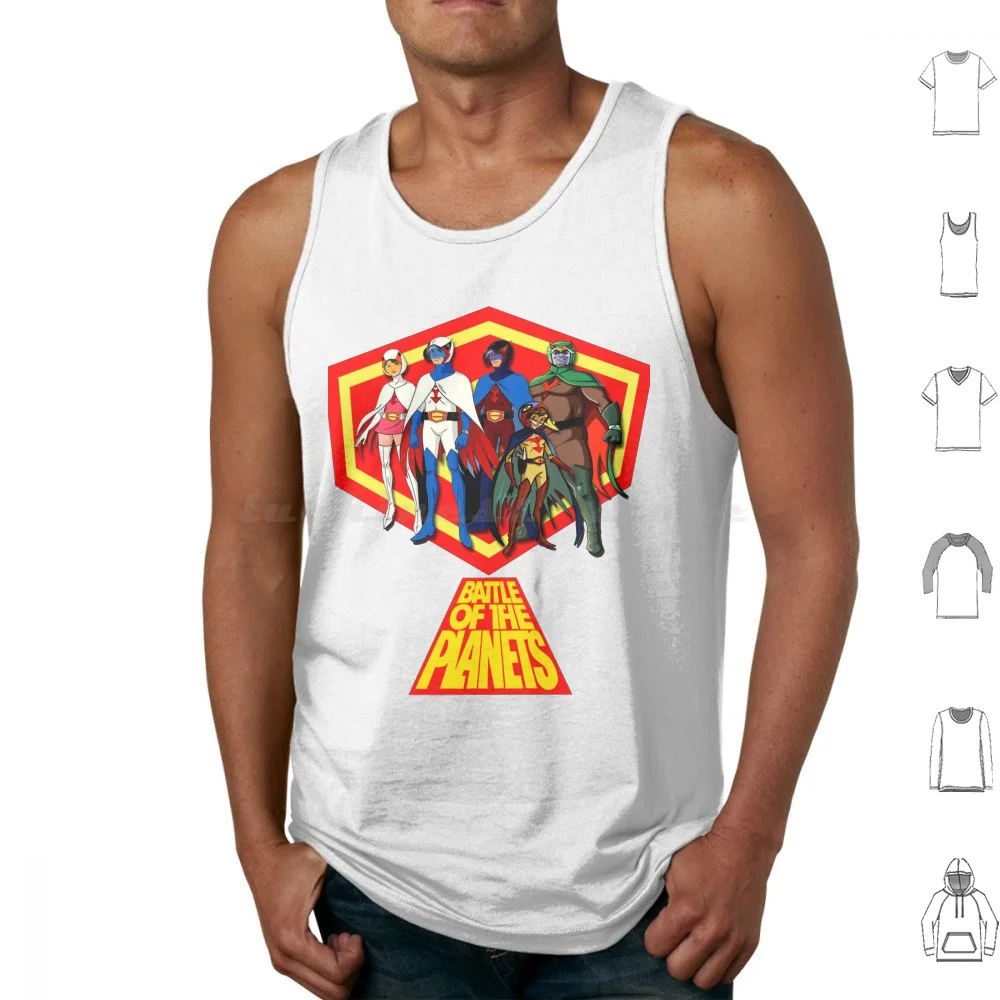 Gatchaman Battle Of The Planets Tank Tops Print Cotton Gatchaman Battle Of The Planets G Force Cartoon Mark Jason