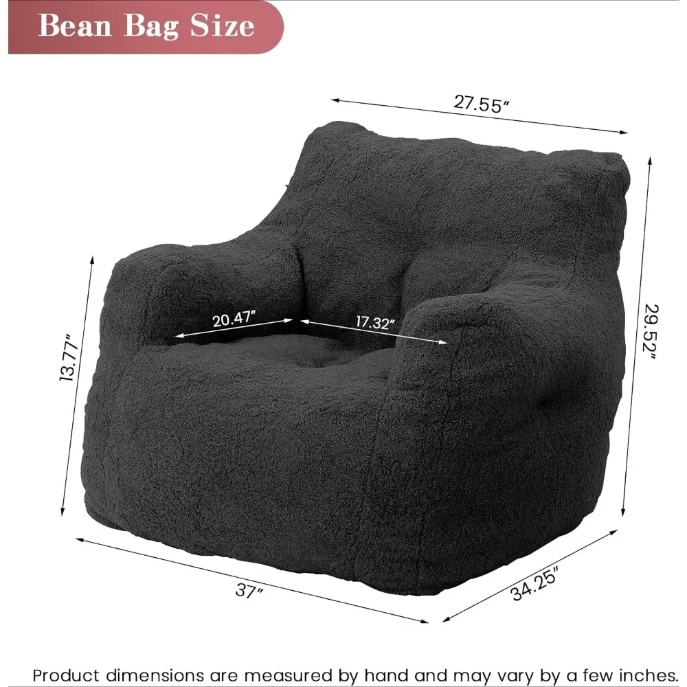 Bean Bag Chair with Filler, Bean Bag Sofa with Tufted Soft Stuffed Filling Comfy Cozy BeanBag Chairs with Memory Foam