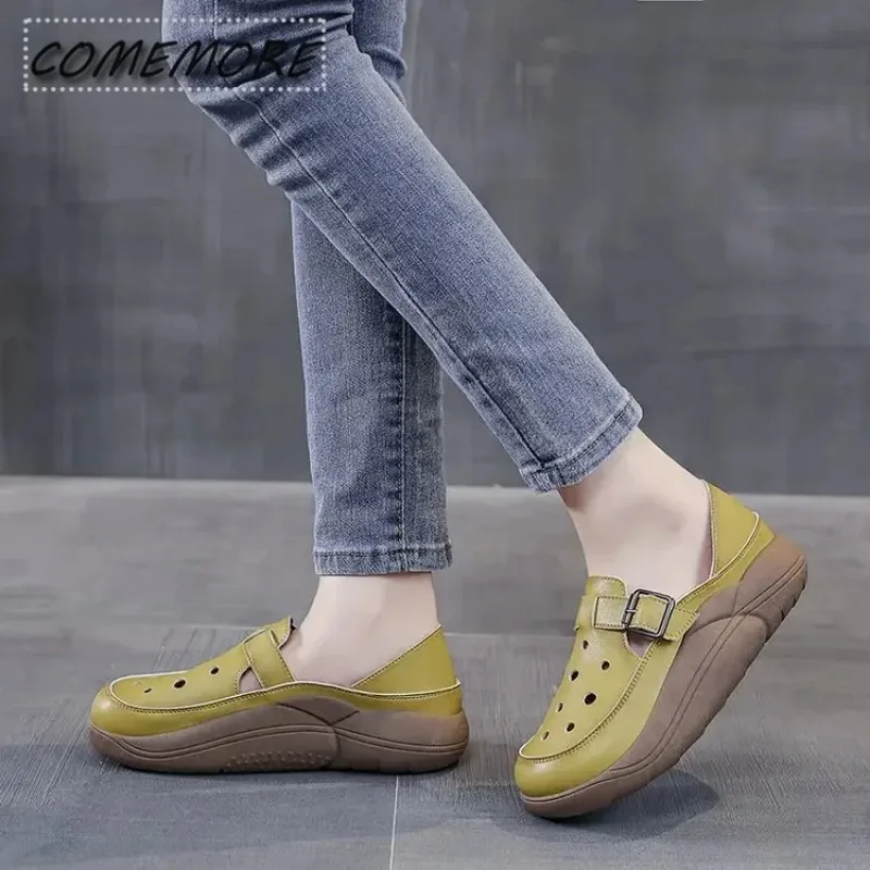 Women‘s Flats Loafers Platform Sport Shoes Sneakers Designer New Running Shoes Casual Round Head Breathable Spring Green Outdoor