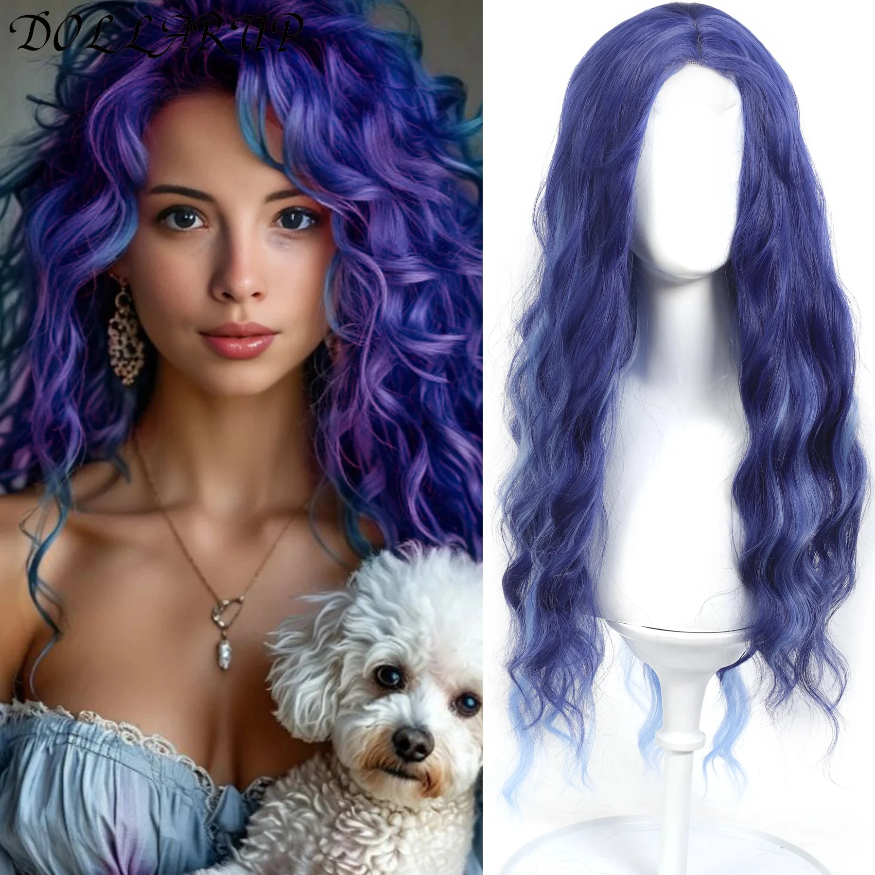 

JKL Синтетические парики Длинный волнистый парик Натуральная линия волос Ежедневные красные волосы Термостойкое волокно Гладкий парик для косплея для вечеринок