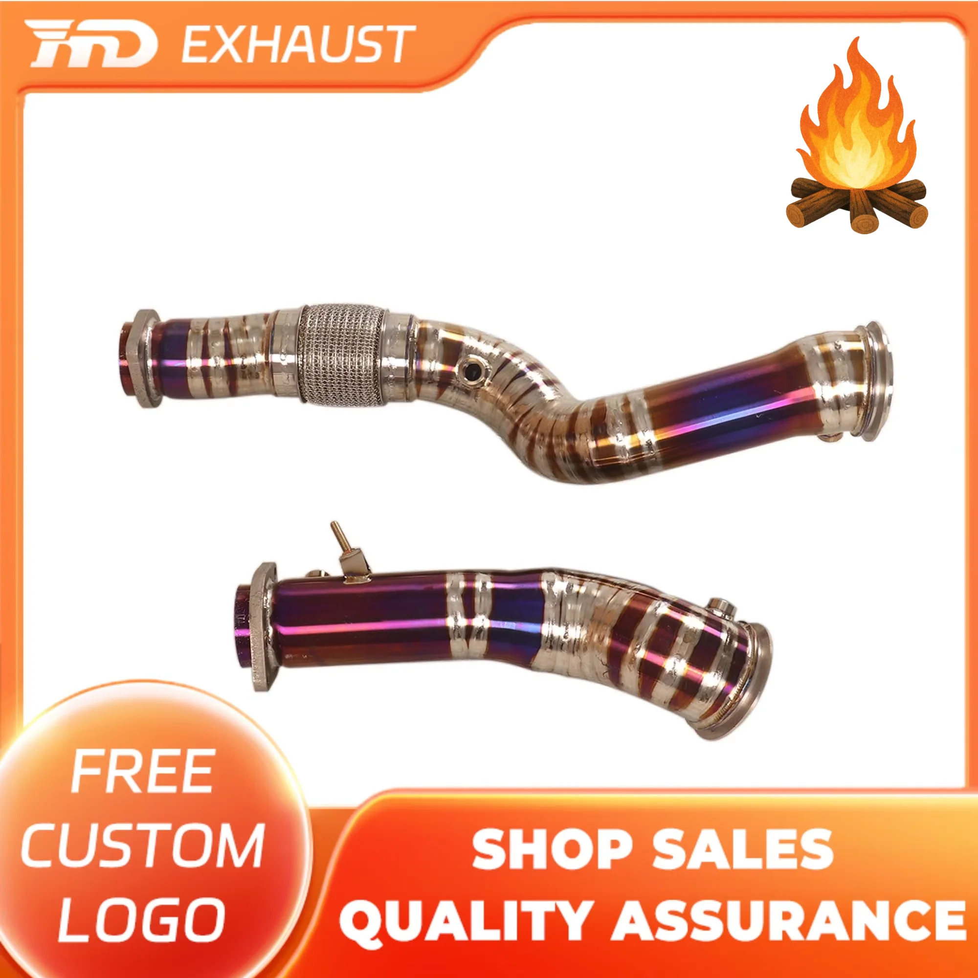

HMD Exclusive customization Titanium Alloy Exhaust Downpipe for BMW M3 M4 G80 G82 without Catalytic Car