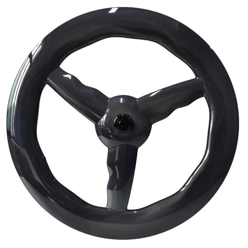QORA WAVE 700C Carbon Wheels Tubeless 36T Ratchet Hub Bicycle Wave Wheels 3 Spokes Center-Lock Disc Brake Wheels