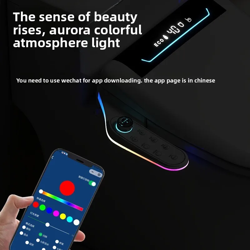 Smart Toilet Seat Cover with Handle Auto Flip Voice Control Instant Heating Electric Wash Dry Heated Seat