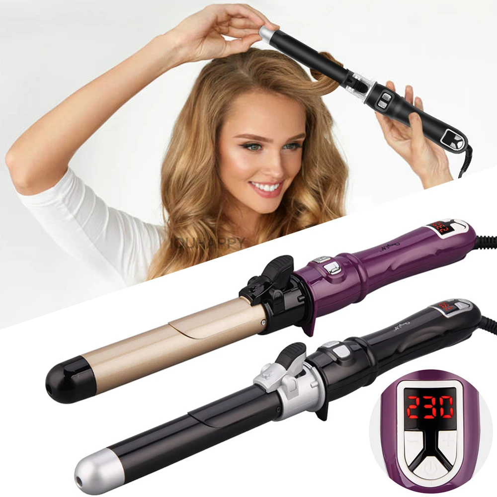 Hair Curlers Automatic Rotating Tourmaline Ceramic Rotating Roller Wavy Curl Magic Curling Wand Irons Fast Heating Styling Women