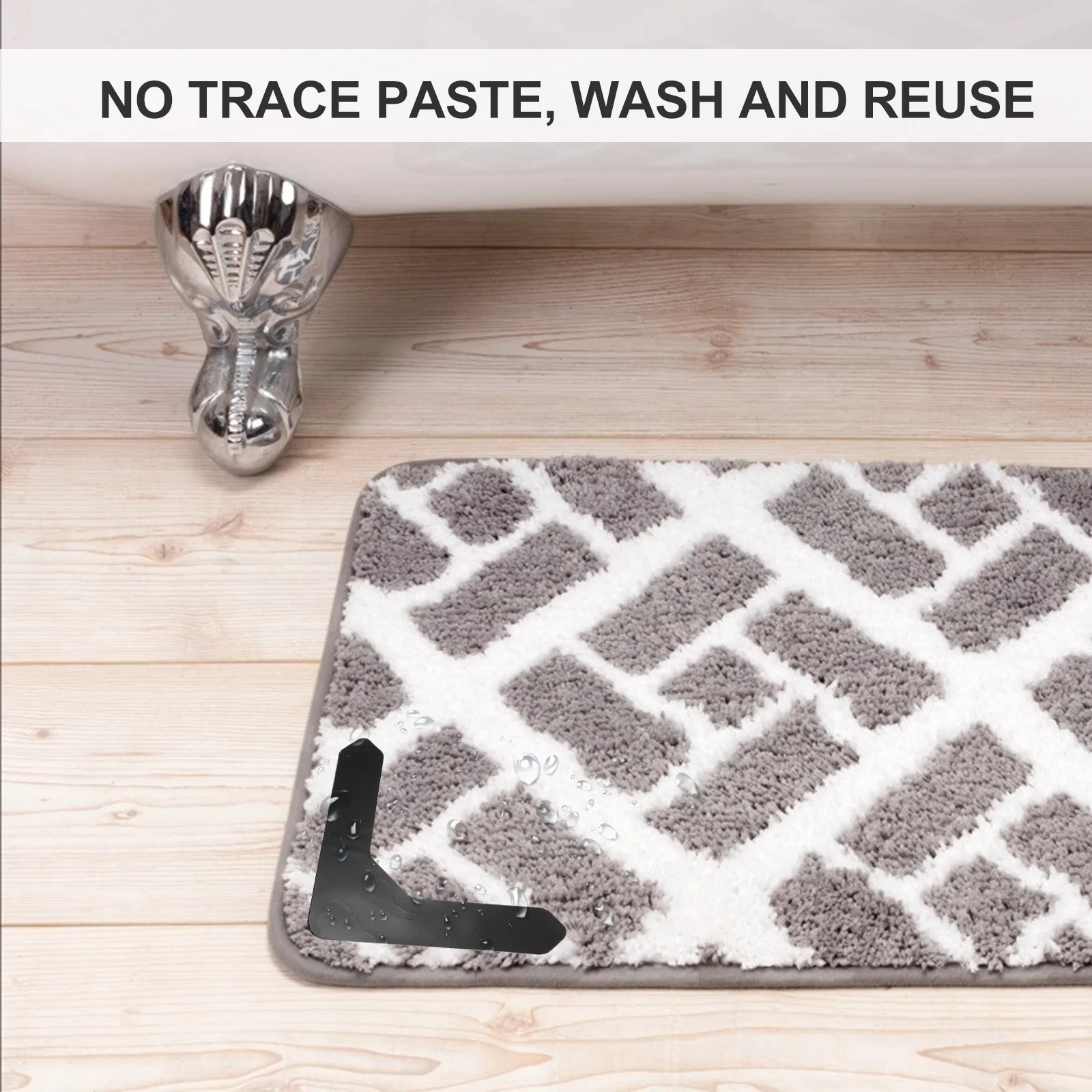 8 adesivi per tappeti antiscivolo, tappetini neri antiarricciatura, adesivi di fissaggio antiscivolo per la sicurezza dell'home office