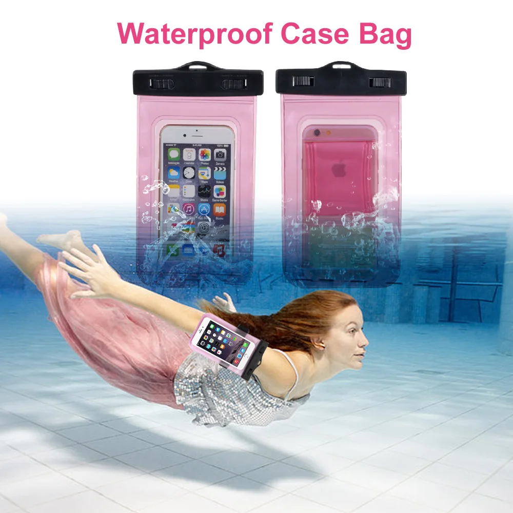 Bolsa impermeable para teléfono, funda seca subacuática para deportes acuáticos, playa, piscina, esquí