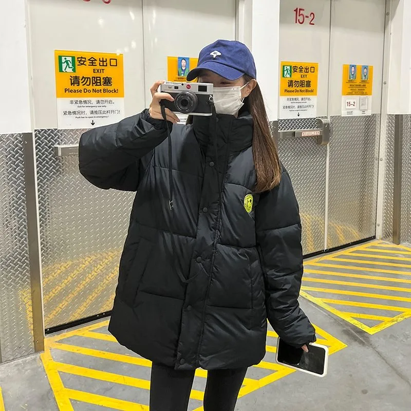 2023 New Women Down Cotton Coat Winter Student Jacket Female Short Warm Parkas Thick Loose Outwear Versatile Simplicity Overcoat