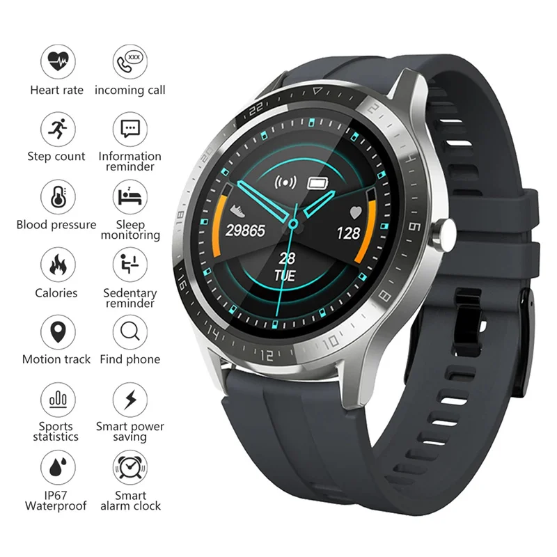 

Спортивные умные часы для фитнеса 1,28 дюйма с HD-дисплеем, спортивные умные часы, трекер здоровья, водонепроницаемые часы для мужчин и женщин для Iphone Xiaomi