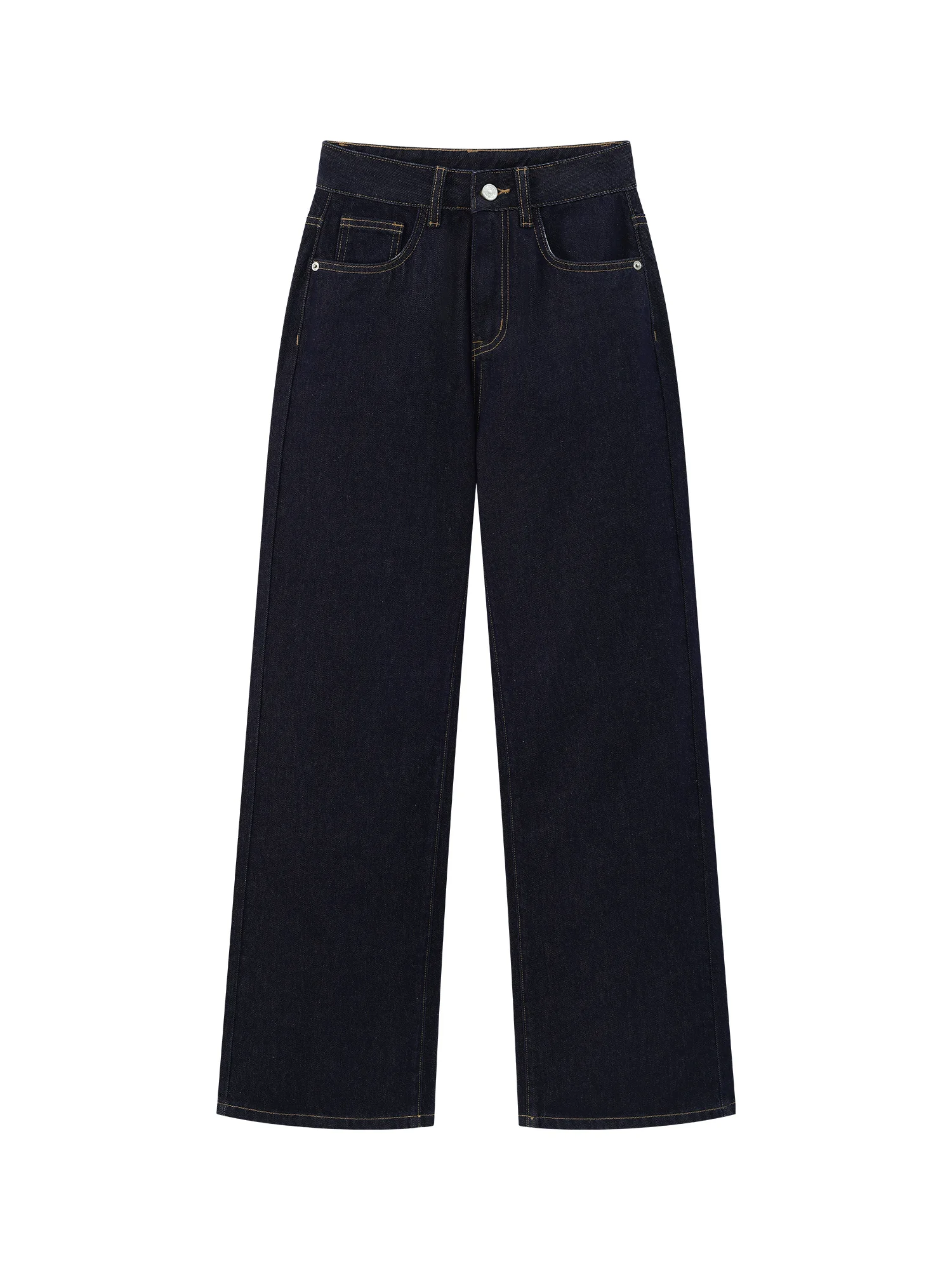 Vintage Loose Straight High Waist Wide Leg Jeans Retro Contrast Stitch Slimming Casual Long Pants for Petite Women Summer Wear - Image 6