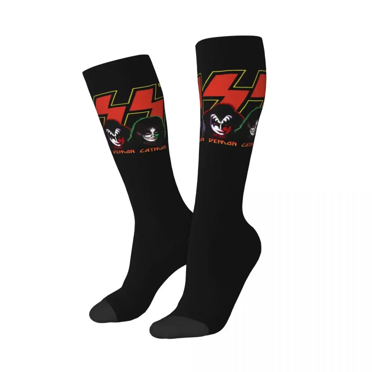 Kiss Rock Band Retor Socks Harajuku High Quality Stockings All Season Long Socks Accessories for Man's Woman's Christmas Gifts