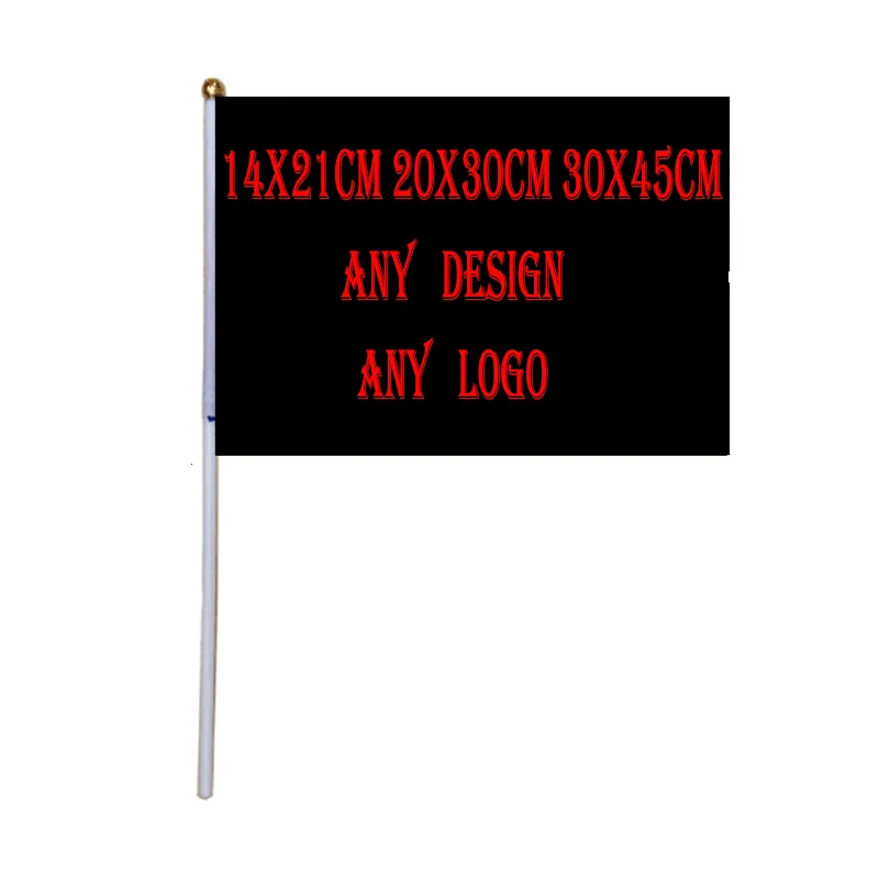 

custom hand flags 14*21cm or 20*30cm Hanging flag any logo any design polyster material customize hand waving flags