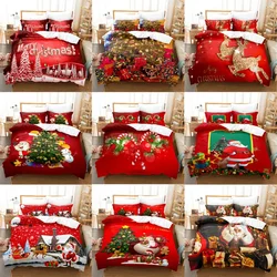 3D Christmas Print Quilt Cover Bedding Set Duvet Comforter Pillow Case Bed Linen Twin Queen King Double Full Single 3PCS Bedroom