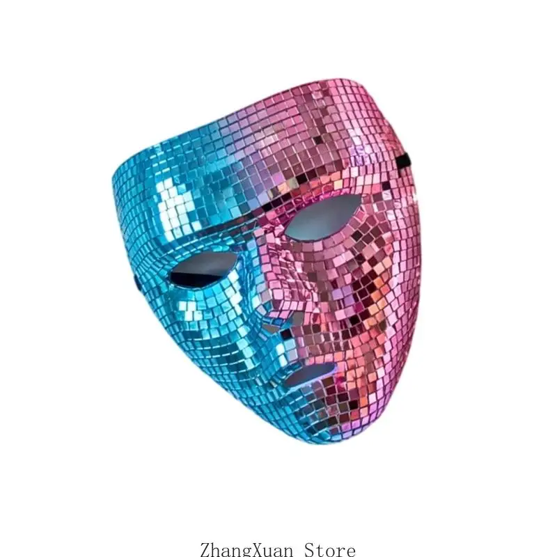 Party-Spiegelmaske mit vollständiger Gesichtsform für Themenkleidung und Fotos 3XUF – Detail 8