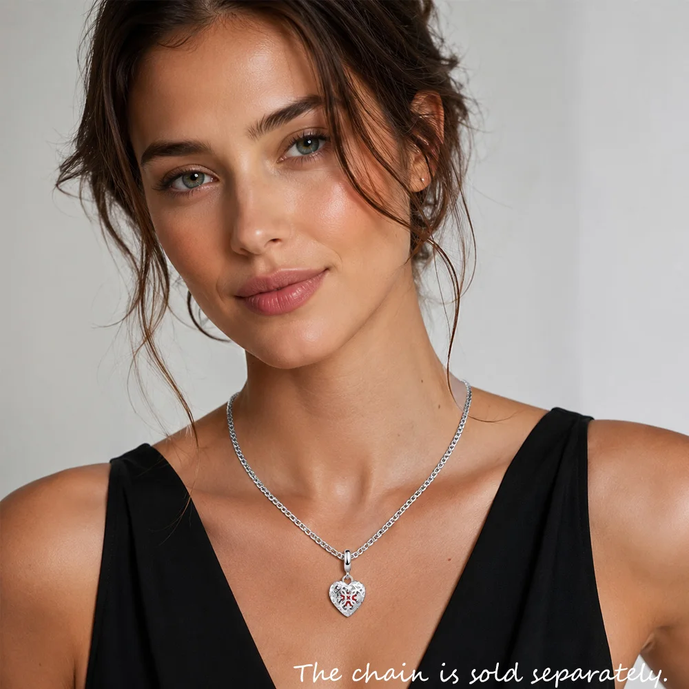 Locket Heart Ornament Charm Pendant 925 Sterling Silver Romantic Gift For Women Love Jewelry