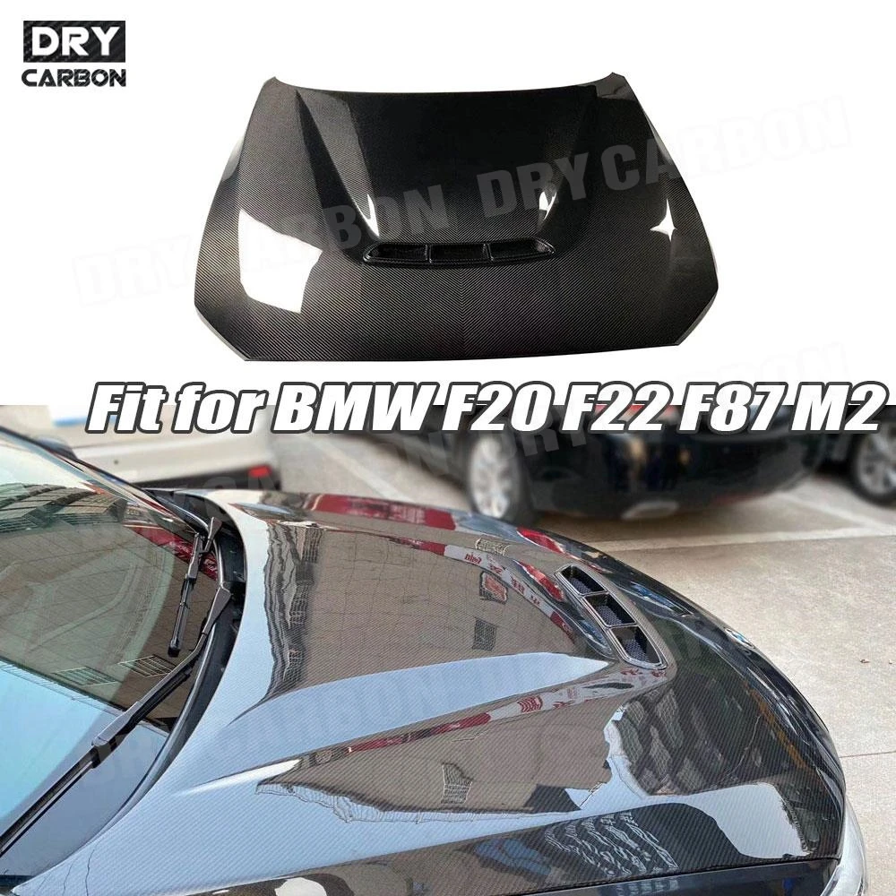Dry Carbon Fiber C Style Front Engine Hood Cover Bonnet Cap for BMW 1 Series F20 2 Series F22 F87 M2 M2C Hood Accessories