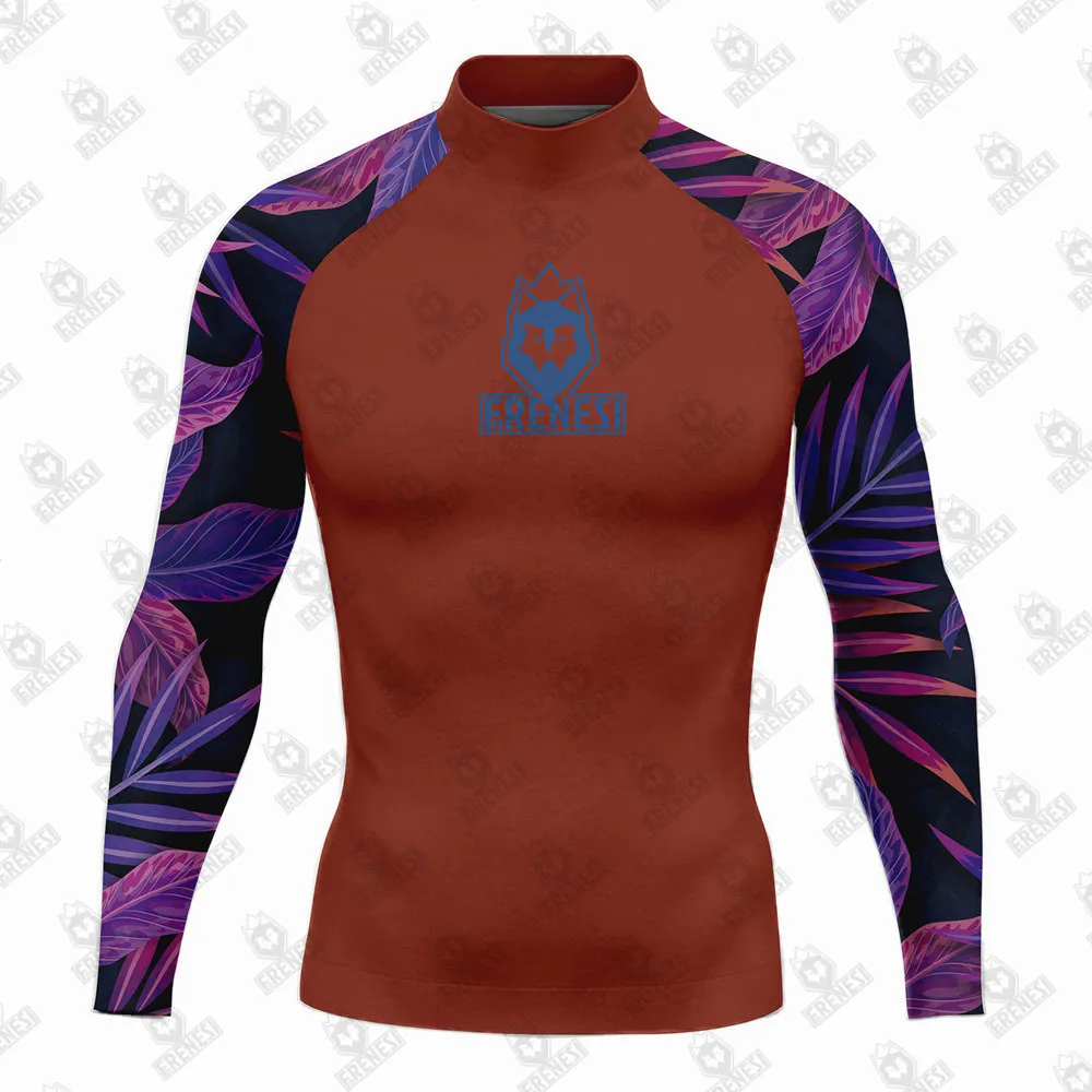 Men's Long Sleeve Surfing Shirt Rashguard UV Sun Protection Basic Skins Surfing Suit Swimwear T-shirt UPF Diving Gym Clothes