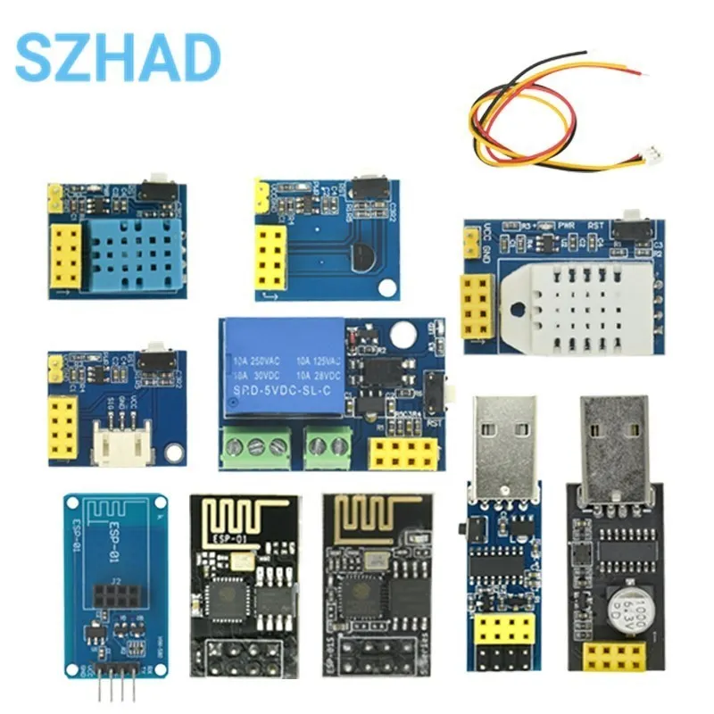 ESP8266 Wifi Wireless Module WS2812 AM2302 ESP-01 DS18B20 DHT22 Relay Download Module Kit For Smart Home 