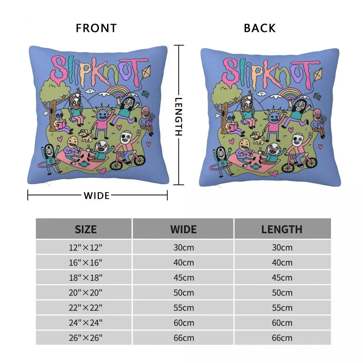 New-Slip-2023 Slipknots Square Pillow Cases Cushion Covers Custom Decorative Pillowcase for Home 45x45cm