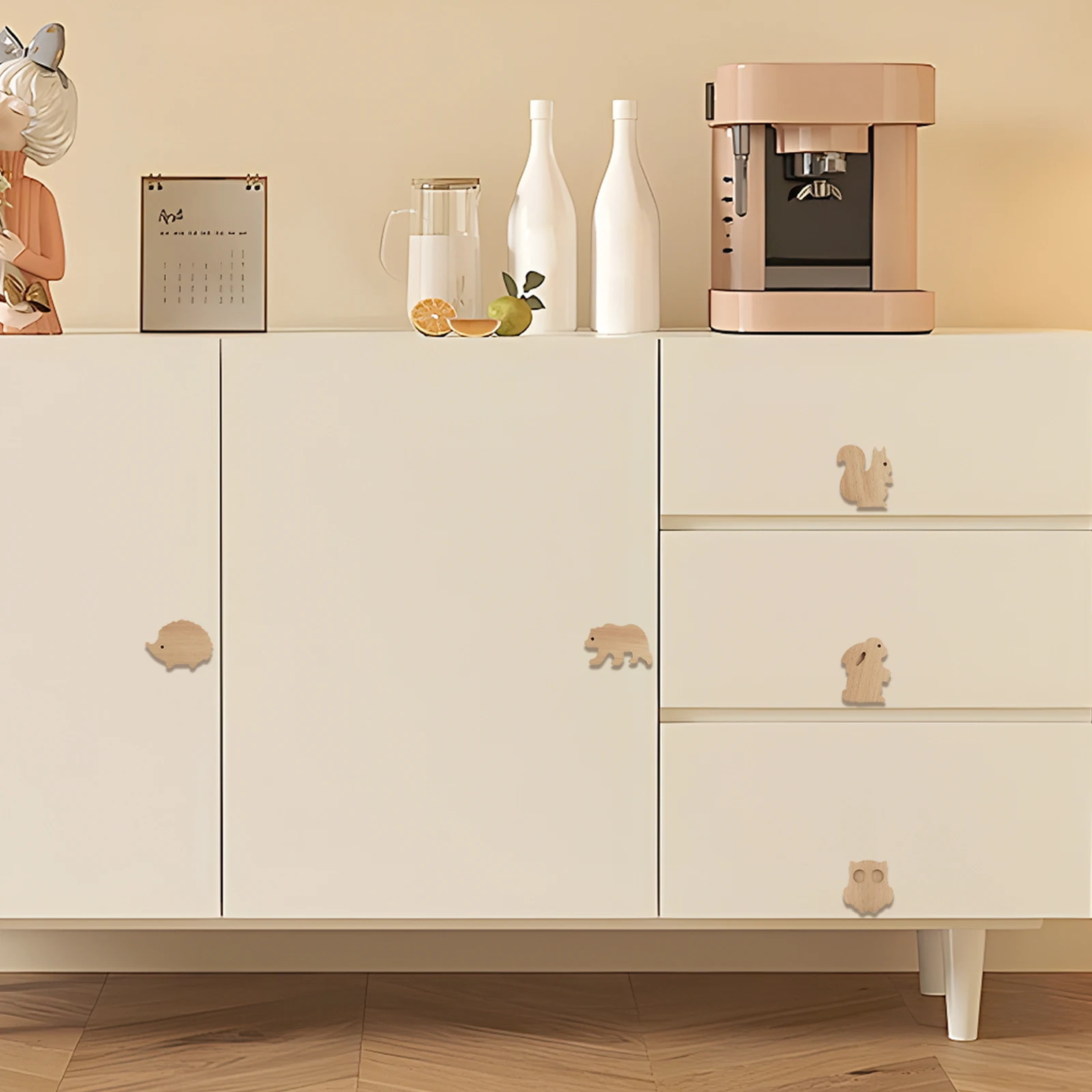 Animal Wooden Handle Cute Child Room Decoration Kitchen Knobs Handles for Cupboards and Drawers Furniture Accessory Hardware
