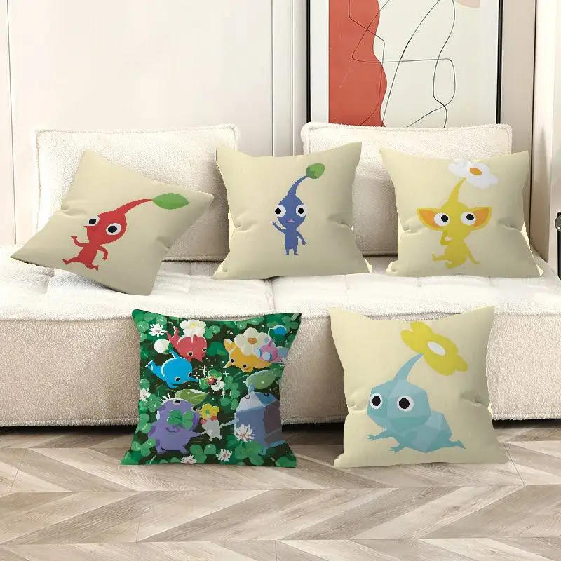 P-Pikmin-World Pillowcase toon Gift Cushion Cover Bedroom Home Sofa Chair Seat Decor pillow case