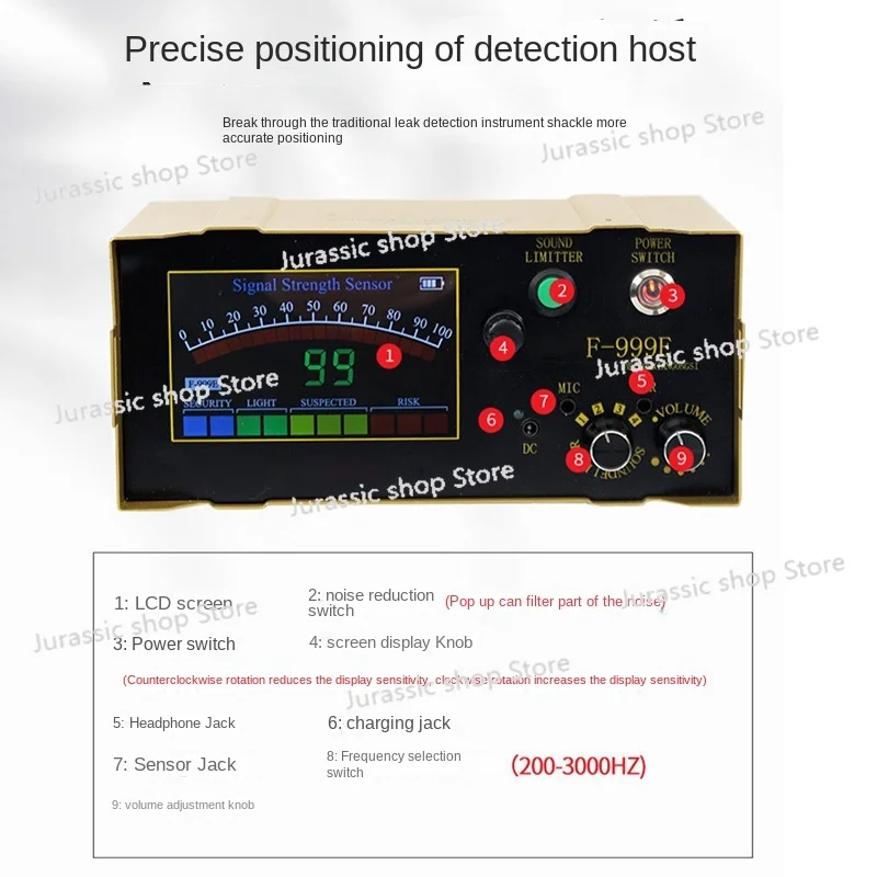 

F999L/F999E Water Pipe Leak Detector Household Water Pipe/floor Heating Leak Detection Indoor Water Leak Detector