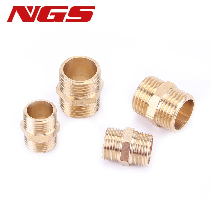 

1/8 "1/4" 3/8 "1/2" 3/4 "1" BSP наружная резьба латунная труба шестигранный ниппельный фитинг быстрый переходник между мужчинами снижает разъем