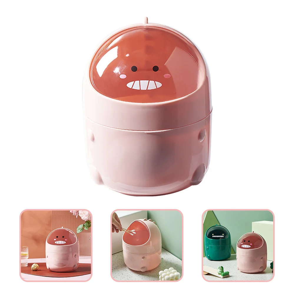 

Flip-Type Mini Trash Can Small Desktop Garbage Bin Compact Tabletop Rubbish Container Pp Material Household Waste