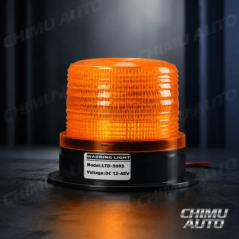 【CHIMU AUTO】 LTE-5095 Magnetic LED Warning Light Rotating Yellow Beacon for School Bus Truck Safety Strobe Lamp