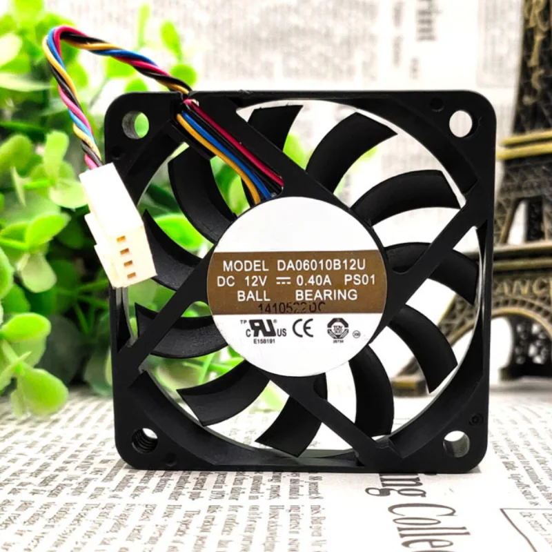 X 1PCS For AVC DA06010B12U | 12V 0.40A | 6CM | 4-Wire PWM Speed Ultra-Thin Fan