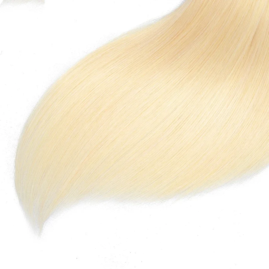 Bundles brésiliens de cheveux humains raides de couleur blonde pour femmes, tissage de trame, cheveux bruts, 28 po, 30 po, 32 po, 613