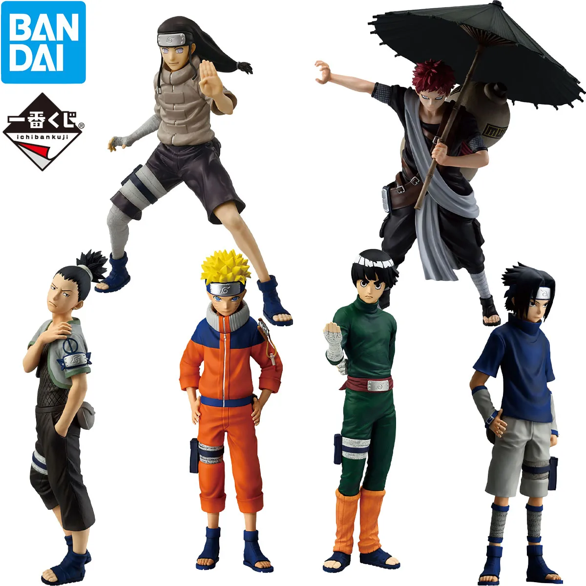 

In Stock BANDAI Ichiban Kuji Uzumaki Naruto Uchiha Sasuke Gaara Hyuuga Neji Nara Shikamaru Rock Lee Anime Figure Model Toy