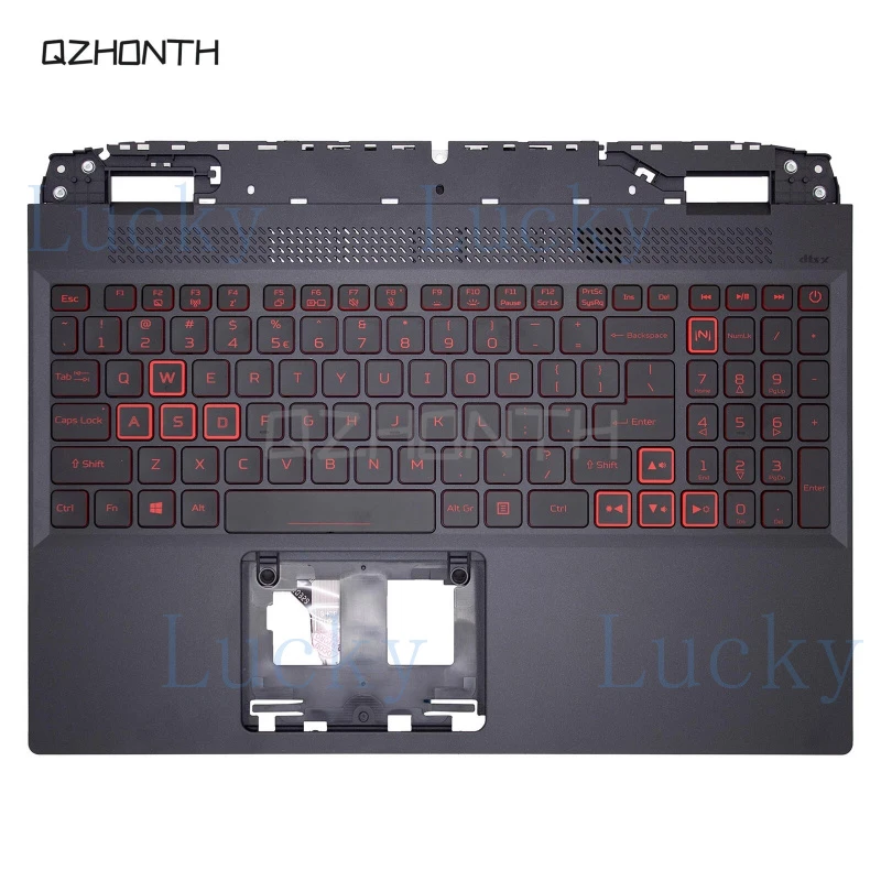 f  New For Acer Nitro 5 AN515-58 Palmrest w/ Backlit Keyboard Red Keys 6B.QFJN2.001