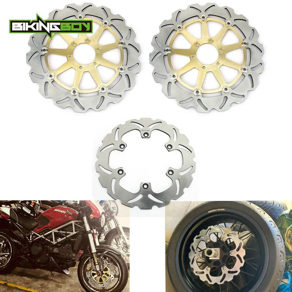 BIKINGBOY Front Rear Brake Discs Disks Rotors For Yamaha XJR 1200 95 96 97 FZR 1000 Genesis 87-89 FZR 1000 EXUP 90-95 91 92 93