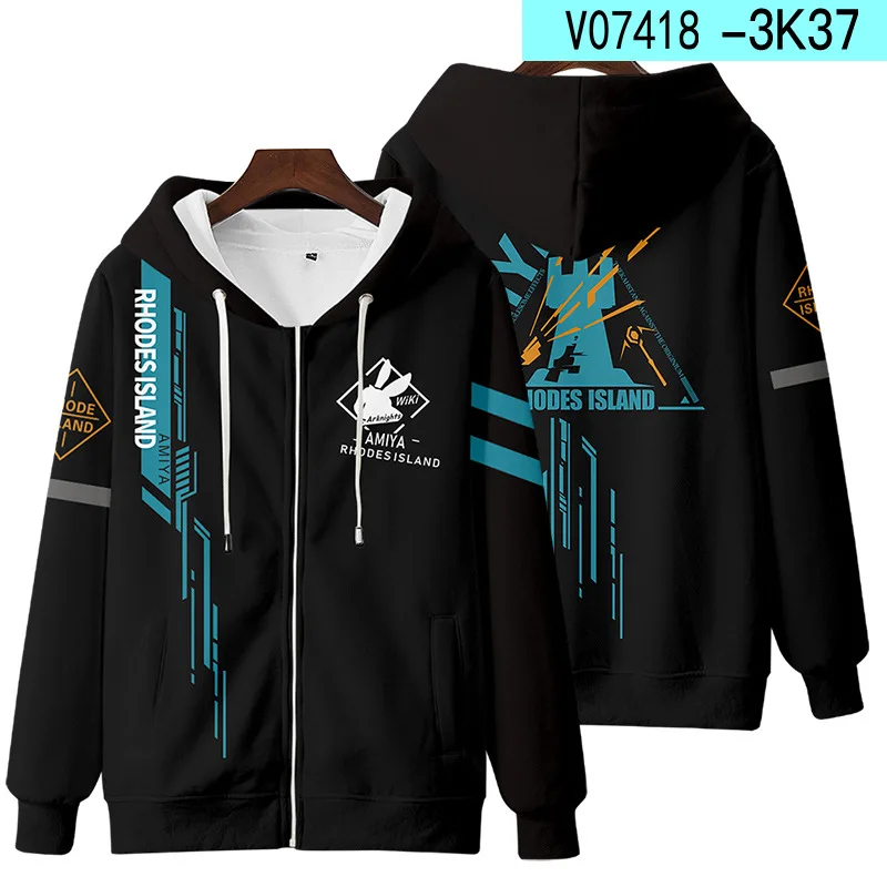 Game Arknights 3D Print Zipper Hoodies Men/Women Casual Sweatshirts Rhodes Island Texas Amiya Chen Lappland Exusiai Cosplay