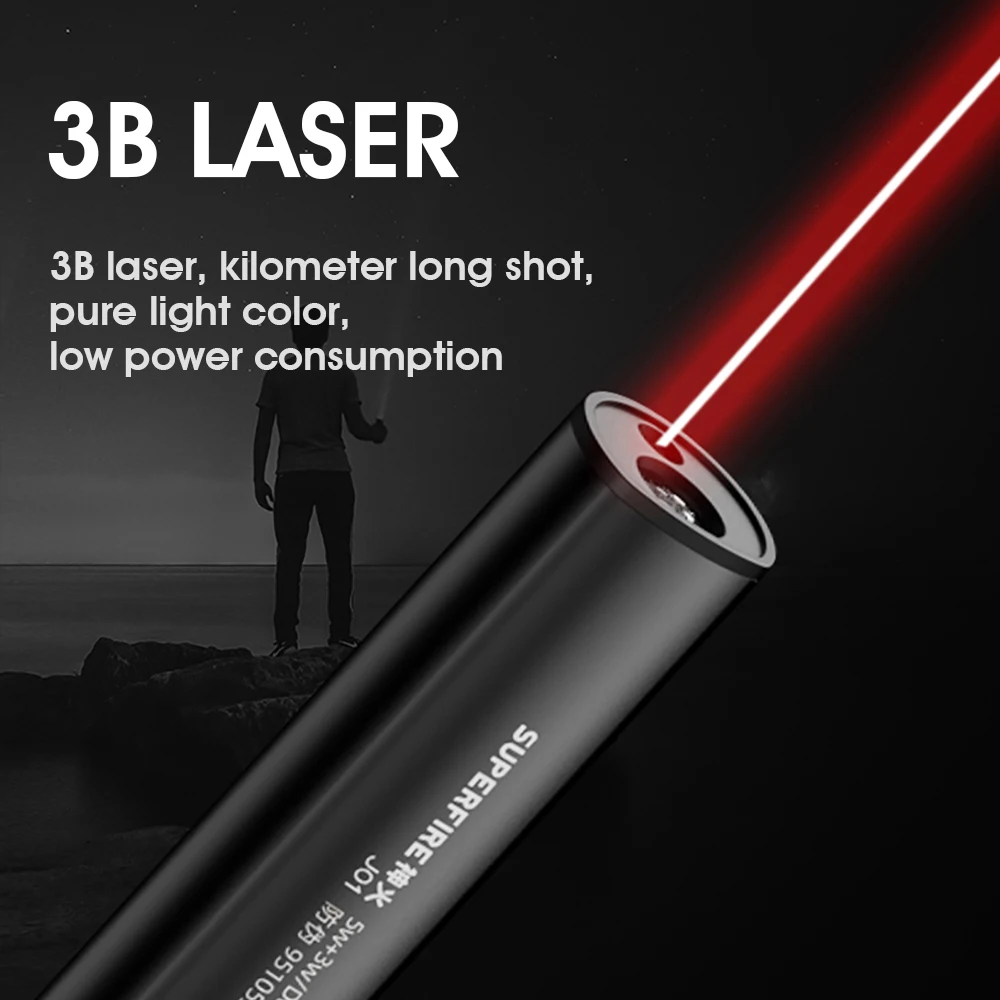 SUPERFIRE Rechargeable EDC Flashlight 4 In 1 (COB/LED/UV/RED) Magnetic Pen Flash Light Mini Torch with Stepless Dimming Lantern