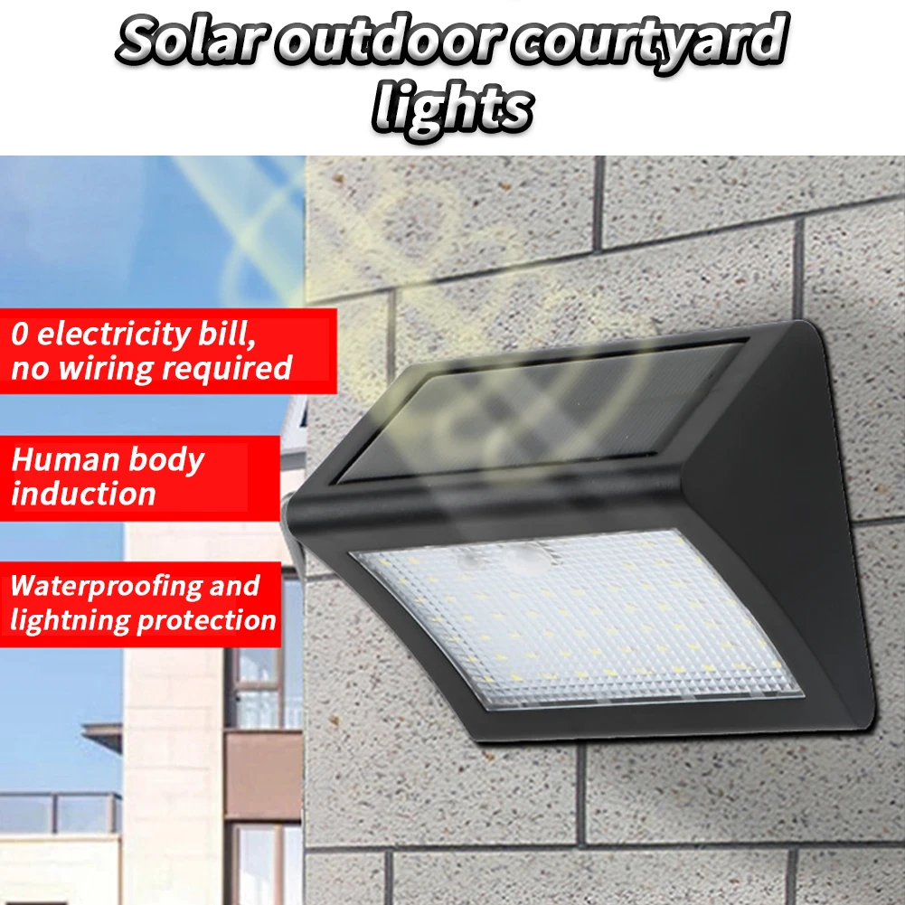 LED Solar Wall Lamp Outdoor Garden Street Light Waterproof Motion Sensor Solar Powered Sunlight Courtyard Stairs Wall Light