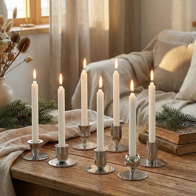 Vintage Creative Candlestick Holder Elegant Tabletop Candle Stand for Farmhouse Home Decor Holiday Party Ornament Gift