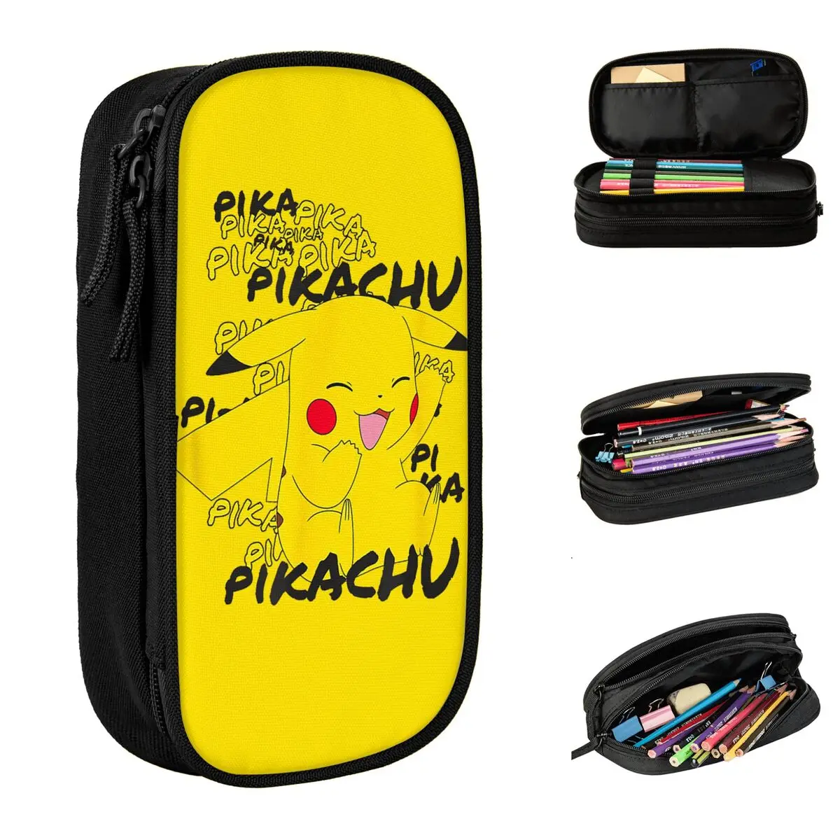 Pokemon Pikachu Cracks A Joke Laughing Pencil Cases Pencilcases Pen Holder Large Storage Bag Students School Gifts Stationery