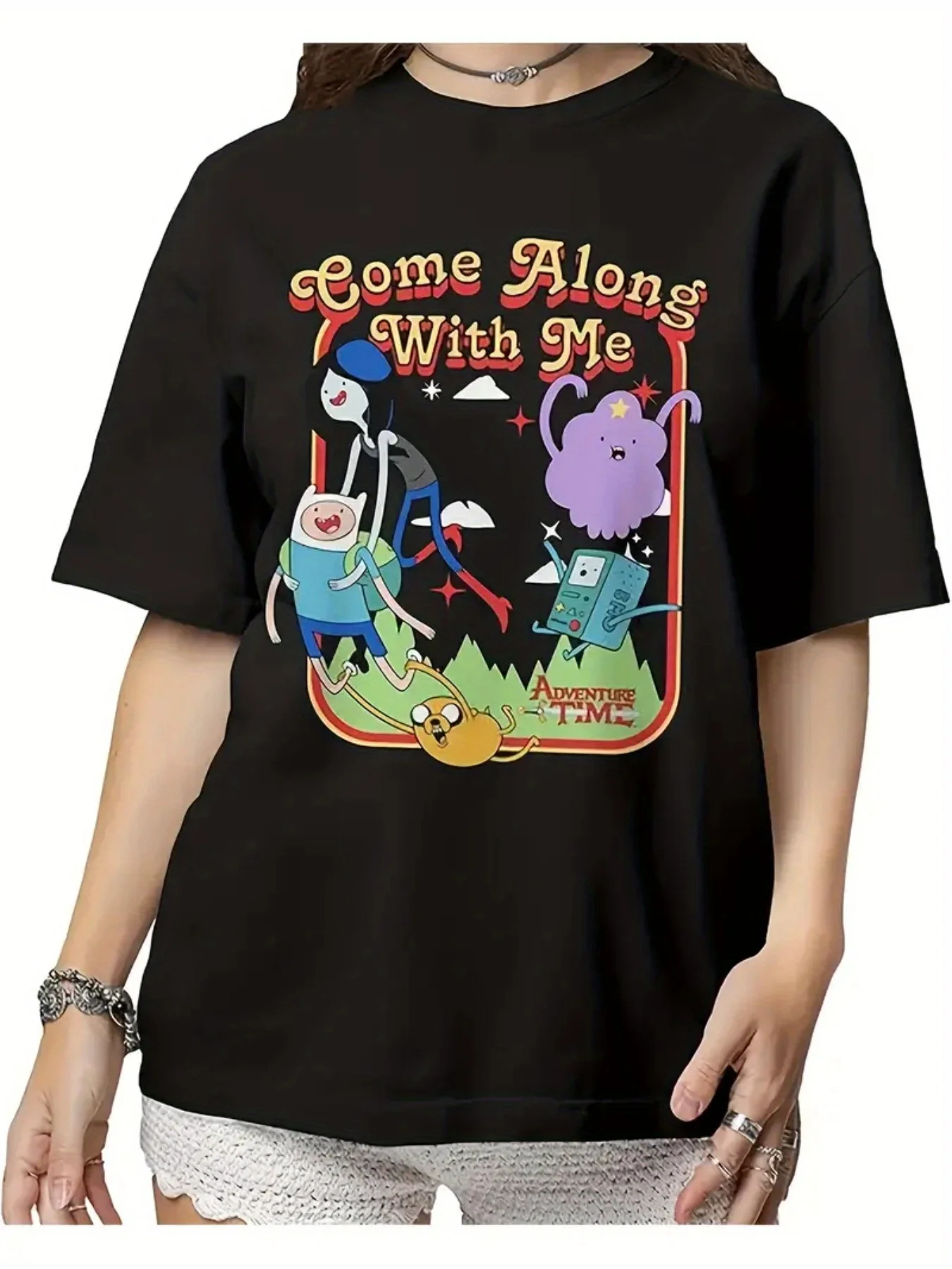 

Adventure Time Graphic Printing Summer Autumn Winter Cotton Men's and Women's T-Shirts Short Sleeves Luxury Outdoor Sports Brand