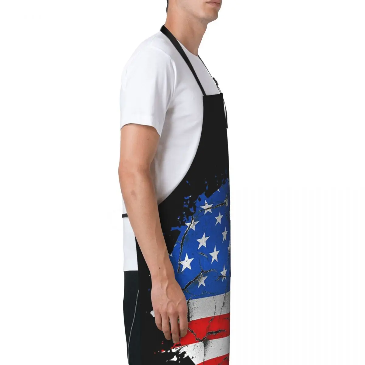 الولايات المتحدة الأمريكية أمريكا العلم الأمريكي المئزر الشيف الطبخ الخبز Tablier مريلة مقاومة للماء تنظيف المطبخ بينافور للنساء الرجال البستنة #6