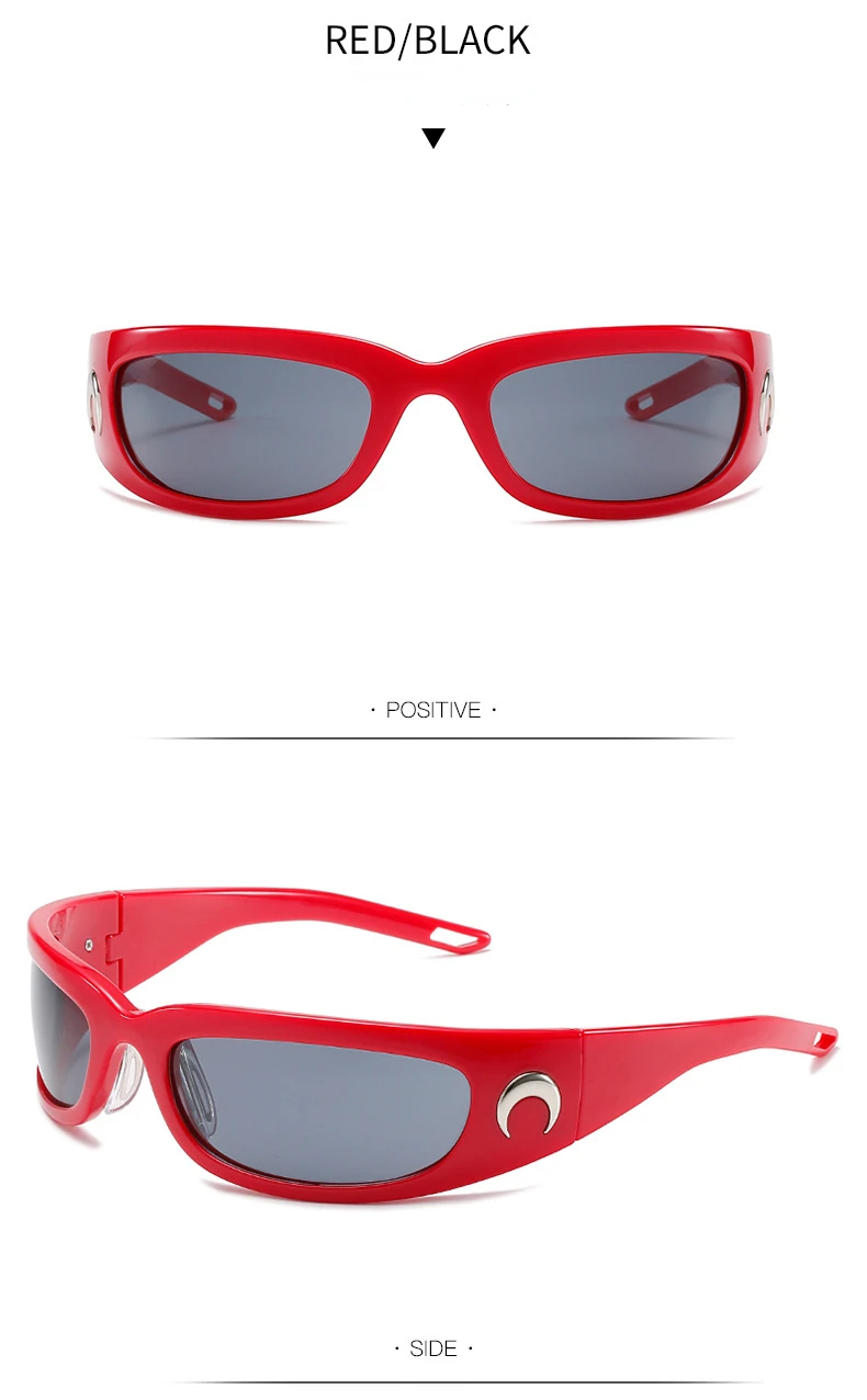 2026 Neue Rechteckige Sonnenbrille für Damen und Herren Vintage Outdoor Radsport Hip-Hop Punk Sonnenbrillen Y2k Brillen – Detail 17